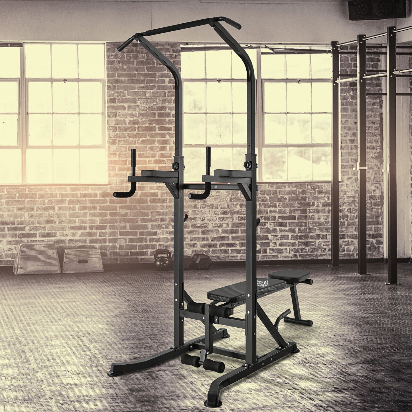 Power Tower Weight Bench Dip Stands Multifunction Pull-Ups Home Gym Fitness
