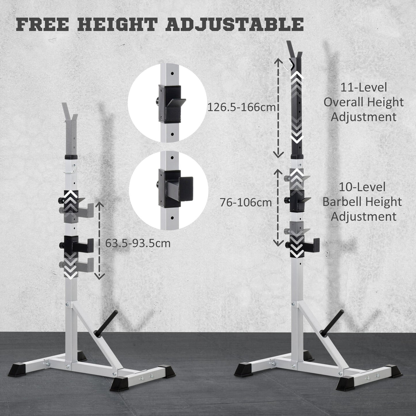 Adjustable Pair of Barbell Squat Racks Portable Stand Weight Lifting Bench Press