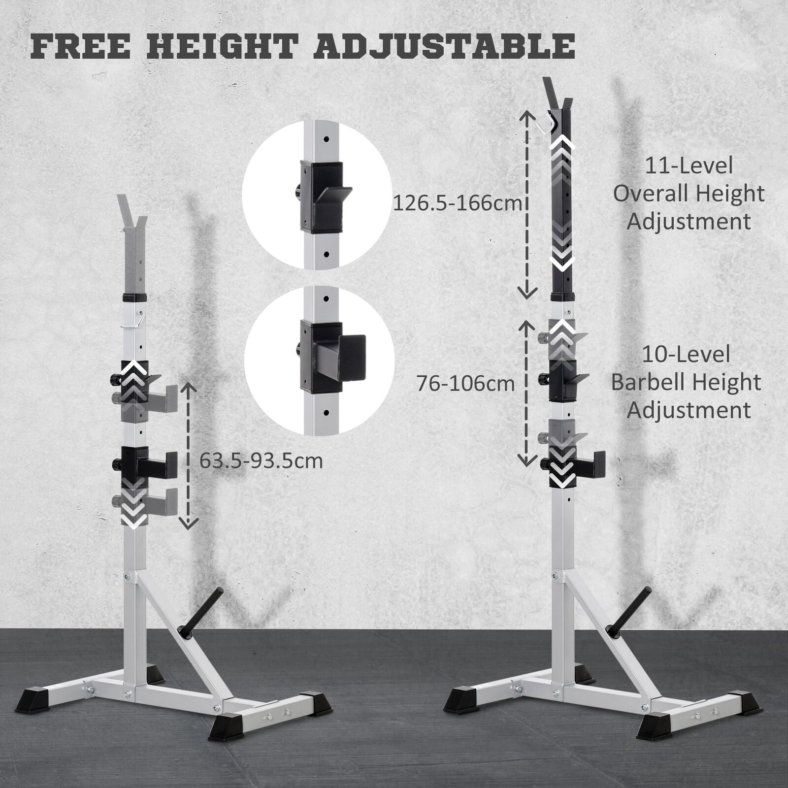 Adjustable Pair of Barbell Squat Racks Portable Stand Weight Lifting Bench Press