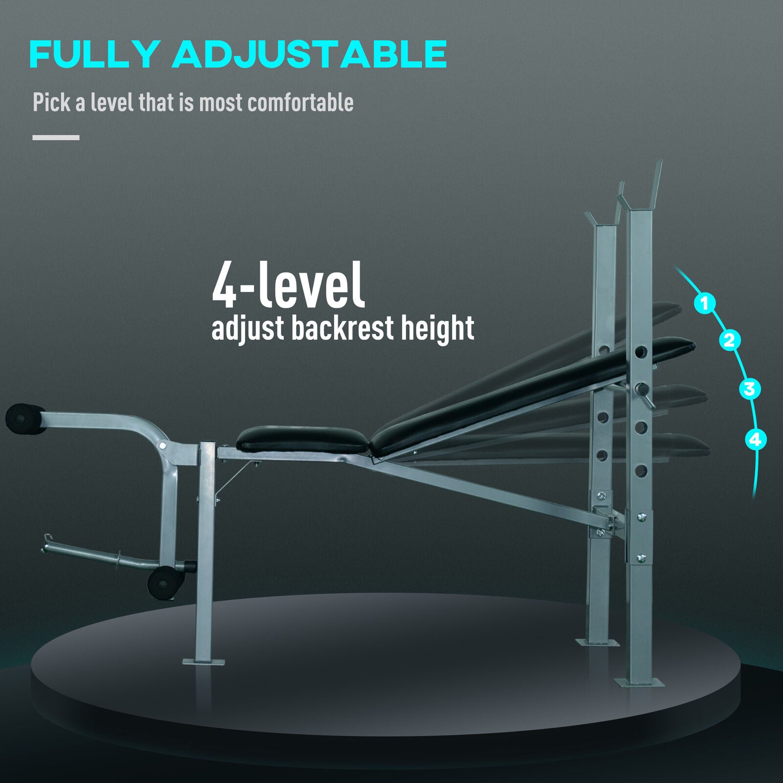 Adjustable Multi Use Weight Bench Barbell Stand Chest Leg Abs Training Home Gym